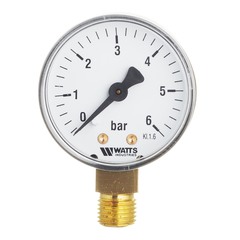 Манометр Watts (10007378) 1/4 НР(ш) радиальный 6 бар d50 мм