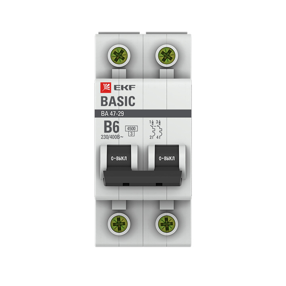 Автоматический выключатель модульный EKF Basic ВА 47-29 2P 6А тип B 4,5 кА 230 В (mcb4729-2-06-B)
Автоматический выключатель модульный EKF Basic ВА 47-29 2P 6А тип B 4,5 кА 230 В (mcb4729-2-06-B)