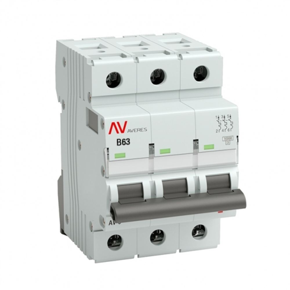 Автоматический выключатель модульный EKF Averes AV-10 3P 63А тип B 10 кА 400 В (mcb10-3-63B-av)
Автоматический выключатель модульный EKF Averes AV-10 3P 63А тип B 10 кА 400 В (mcb10-3-63B-av)