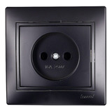 Розетка с рамкой Lezard MIRA 701-4242-121 скрытая установка черный бархат