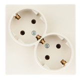 Розетка Simon 24 Harmonie 2450459-031 двойная скрытая установка слоновая ко...