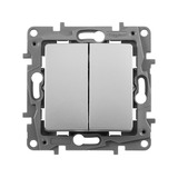 Выключатель Legrand Etika 672402 двухклавишный скрытая установка алюминий