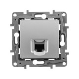 Розетка компьютерная Legrand Etika 672441 скрытая установка алюминий один м...