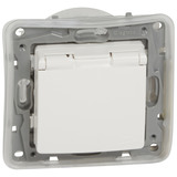 Розетка Legrand Etika 672232 скрытая установка белый с заземлением со шторк...