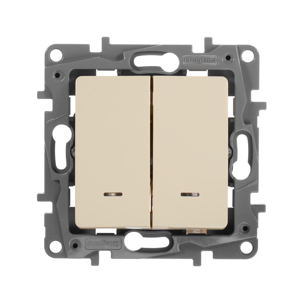 Выключатель Legrand Etika 672304 двухклавишный скрытая установка слоновая кость с подсветкой
Выключатель Legrand Etika 672304 двухклавишный скрытая установка слоновая кость с подсветкой