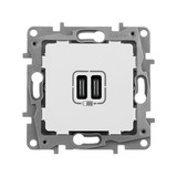 Розетка USB Legrand Etika 672335 скрытая установка слоновая кость два модул...