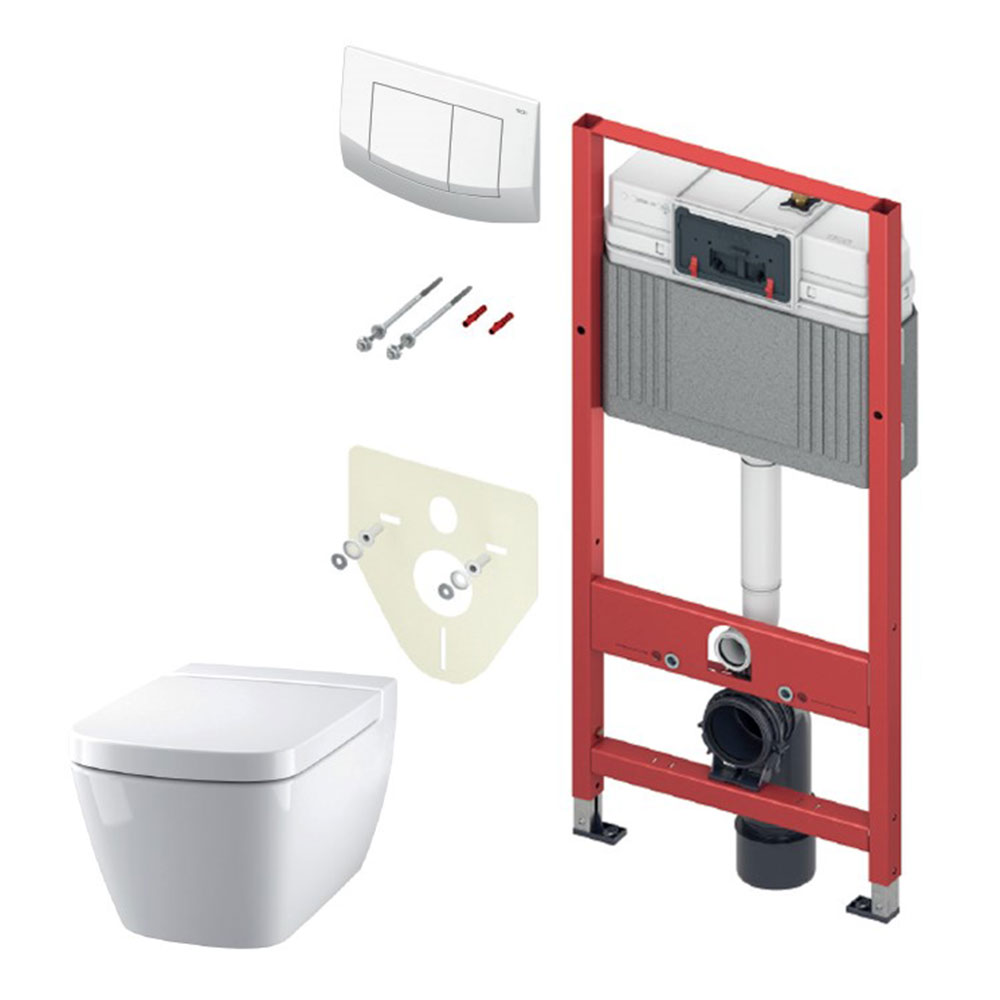Комплект инсталляция TECE K400200.WC2 с подвесным унитазом TECEone с клавишей TECEambia белая с звукоизоляцией и сиденьем дюропласт микролифт, Белый
Комплект инсталляция TECE K400200.WC2 с подвесным унитазом TECEone с клавишей TECEambia белая с звукоизоляцией и сиденьем дюропласт микролифт, Белый