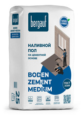 Ровнитель (наливной пол) на цементной основе быстротвердеющий Bergauf Boden Zement Medium 25 кг