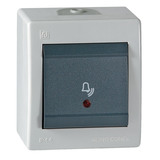 Кнопка звонка Aling-conel 256I.1A открытая установка серая IP44 с подсветко...