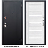 Дверь входная Нью-Йорк 7,5 правая черный муар - ясень белый эмаль 860х2050 ...