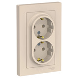 Розетка с рамкой Schneider Electric Atlas Design ATN000224 двойная скрытая ...