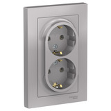 Розетка с рамкой Schneider Electric Atlas Design ATN000324 двойная скрытая ...