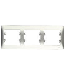 Рамка Schneider Electric Glossa GSL000303 трехместная горизонтальная алюминий