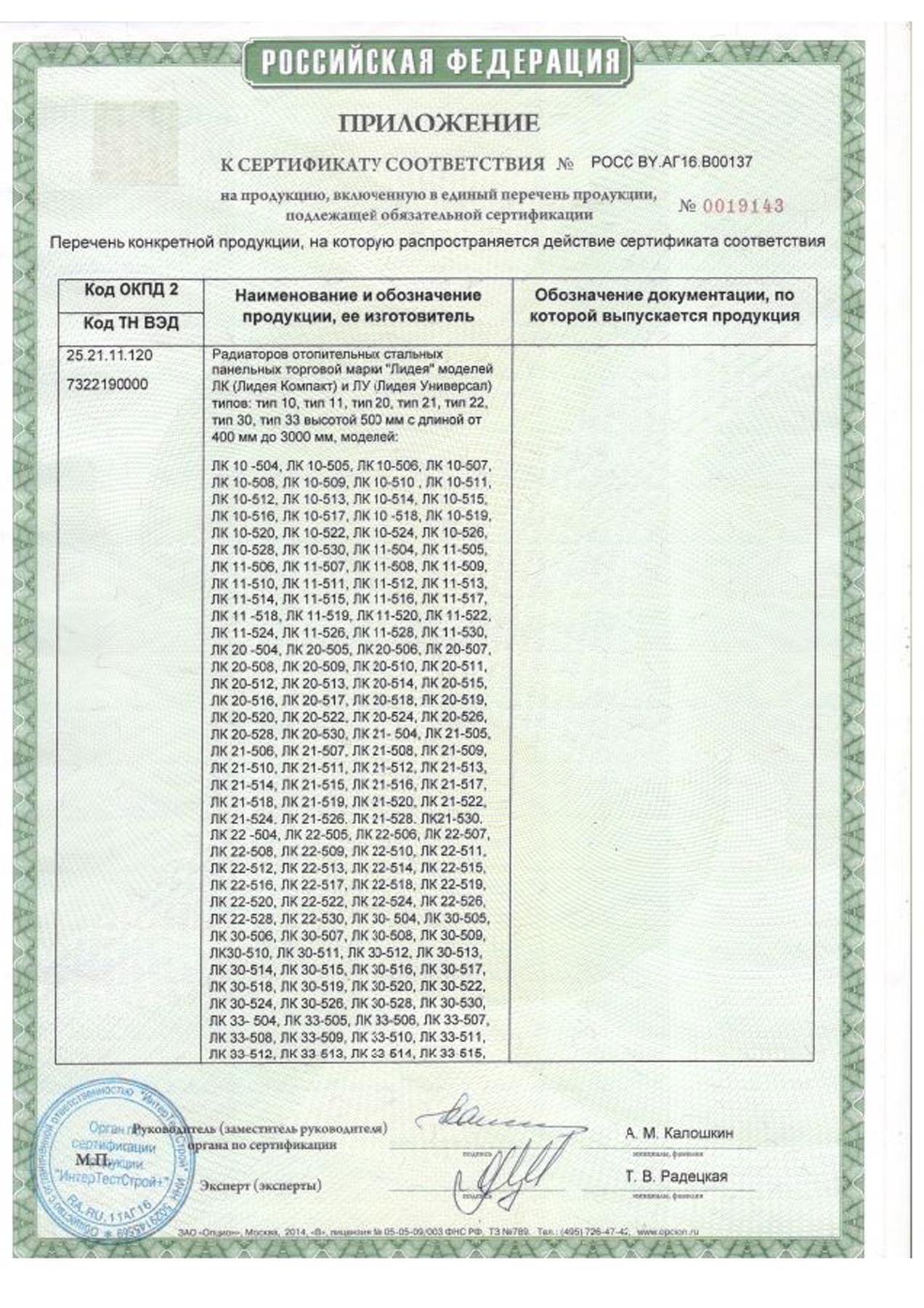 Радиаторы лидея технические характеристики