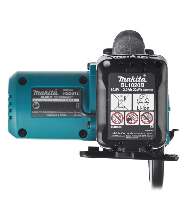 Пила дисковая аккумуляторная Makita HS301DWAE 10,8В 2х2Ач Li-Ion 85 мм Вид№5