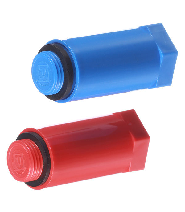 комплект заглушек для водорозеток длинных 1 2 прогреем напорные тестовые наружные пробки с прокладкой набор из 50 синих фитингов Заглушка полипропиленовая Valtec 1/2 НР(ш) красная/синяя (2 шт.) (VTp.792.M.04)