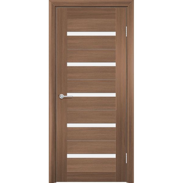 Дверное полотно МДФ ПВХ пленка Орех велла 600х1900 мм Матовое стекло ...