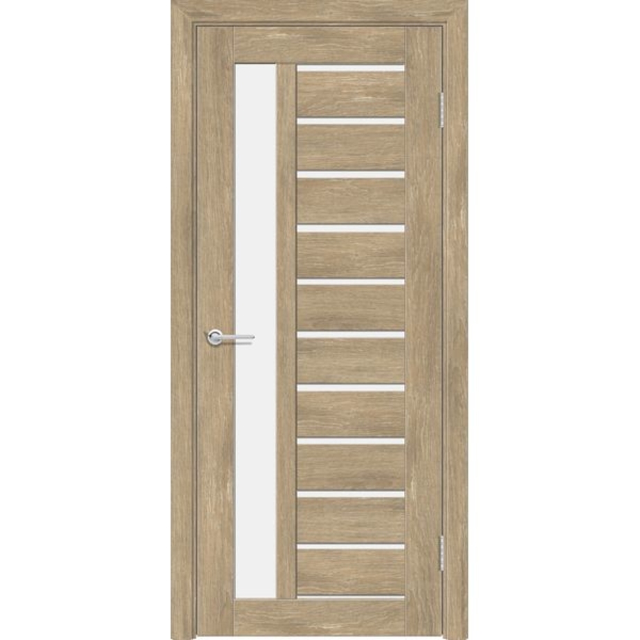 Дверное полотно МДФ ПВХ пленка Дуб шале 600х1900 мм Матовое стекло ...
