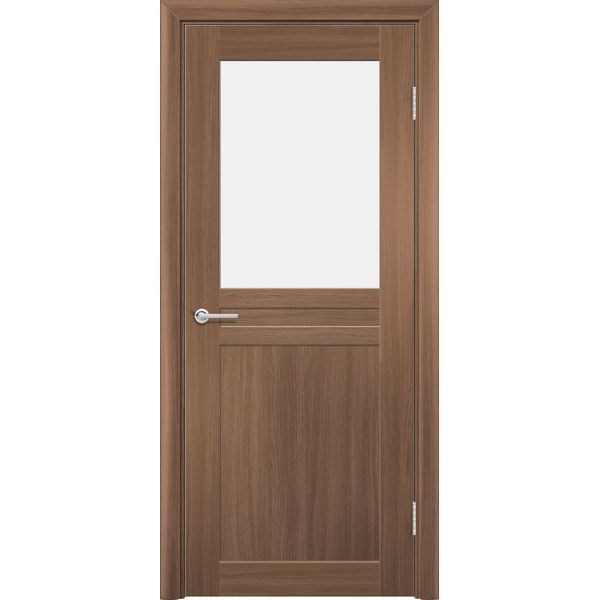 Дверное полотно МДФ ПВХ пленка Орех велла 600х1900 мм Матовое стекло ...
