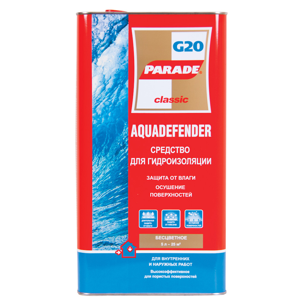 Средство для гидроизоляции Parade G20 Бесцветный 5 л — купить в Москве ...