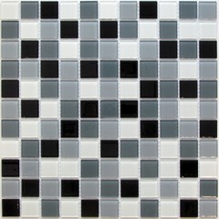 Мозаика стеклянная Grand серо-бело-черная 300х300х4 мм