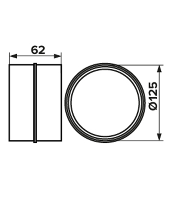 Соединитель для круглых воздуховодов Era с обратным клапаном пластиковый d125 мм Вид№3
