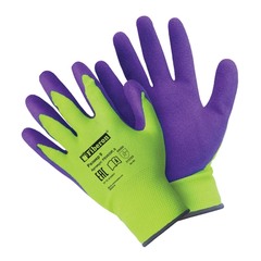 Перчатки Fiberon покрытие Sandy Latex 9(L) салатово-фиолетовые