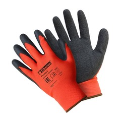 Перчатки Fiberon с латексным покрытием 9(L) красно-черные