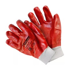 Перчатки Fiberon с ПВХ покрытием 10(XL) бело-красные