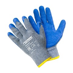 Перчатки защитные Fiberon трикотажные со вспененным латексным покрытием 9 (L) серо-синие