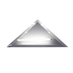 Плитка облицовочная Стеклостройкомплект 1 зеркальная треугольная серебряная с фацетом 300х300х4 мм