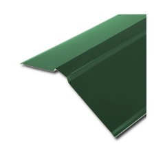 Конек для металлочерепицы плоский с пазом 150х150 мм 2 м темно-зеленый RAL 6005