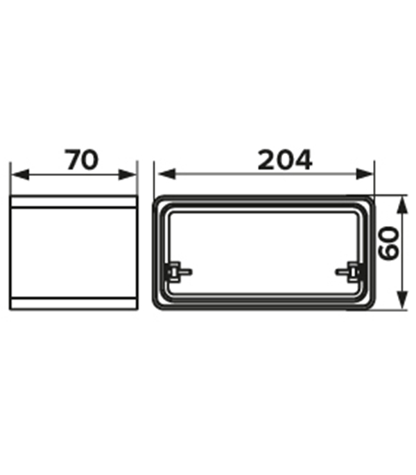 Соединитель прямой пластиковый для плоских воздуховодов 60х204 мм Вид№3