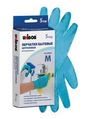 Перчатки нитриловые Unibob голубые (5 шт.)