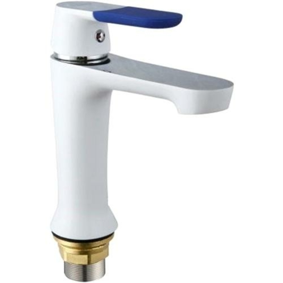 Смеситель для раковины Frap белый/хром цветные накладки на ручку (F1034 ...