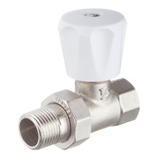 Клапан (вентиль) регулирующий ручной прямой VALTEC (VT.008.LN.04) 1/2 НР(ш) х 1/2 ВР(г) для радиатора