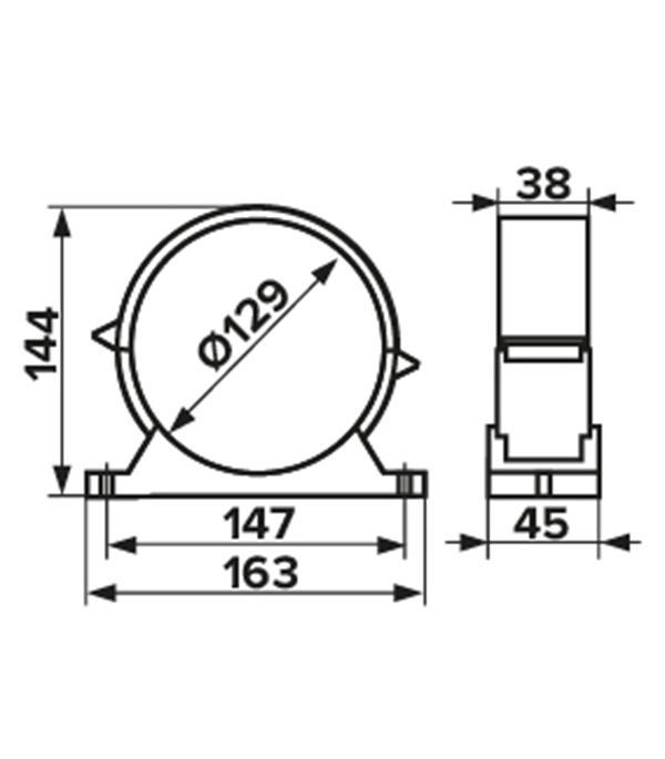 Держатель для круглых воздуховодов Era с уплотнителем пластиковый d125 мм Вид№3
