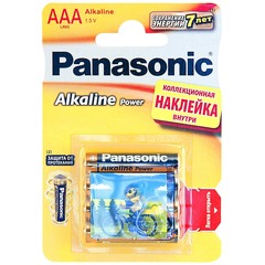 Батарейка Panasonic Alkaline AAA мизинчиовая LR03 1,5 В (4 шт.)