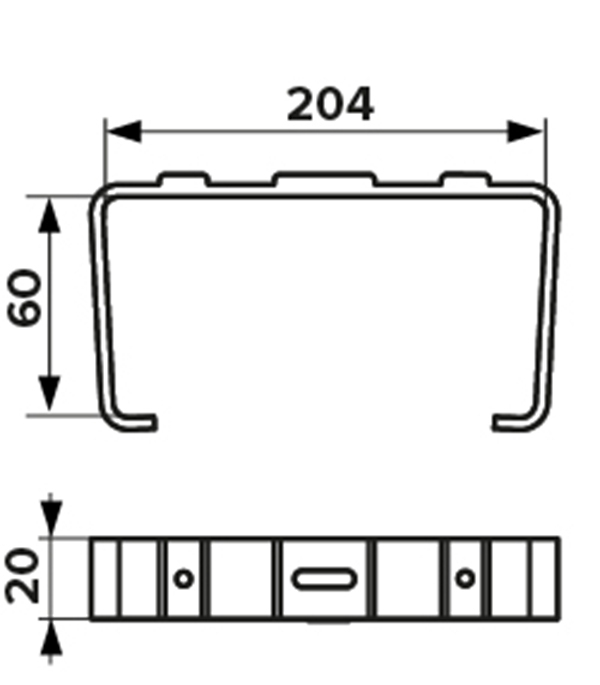 Держатель пластиковый для плоских воздуховодов 60х204 мм Вид№3