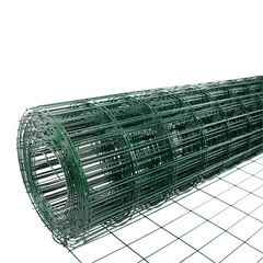 Сетка сварная оцинкованная с ПВХ покрытием ячейка 50х100 мм d1,8 мм (рулон 1,5х15м)