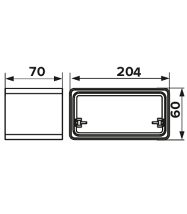 Соединитель прямой пластиковый для плоских воздуховодов 60х204 мм с обратным клапаном Вид№3