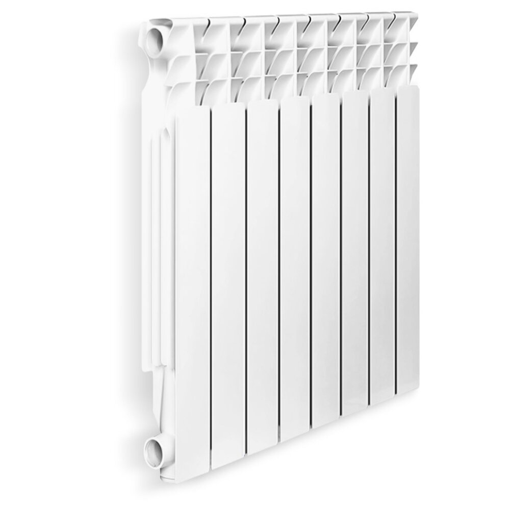 Радиатор алюминиевый 1" 500 мм 8 секции боковое подключение белый ...
