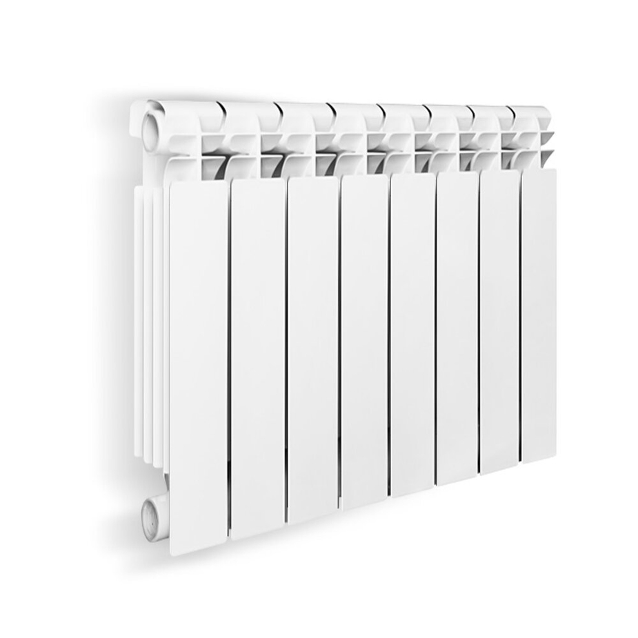 Радиатор алюминиевый 1\" 350 мм 12 секций боковое подключение белый ...