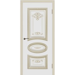 Дверное полотно ЛайнДор Ария R B3 патина белое эмаль 800х2000 мм