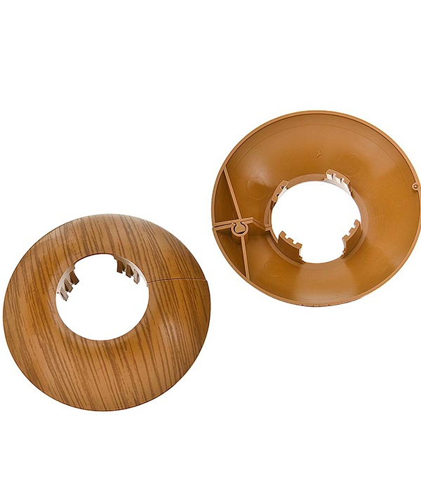 Накладка декоративная на трубу d26 мм дуб темный (2 шт) — купить в ...