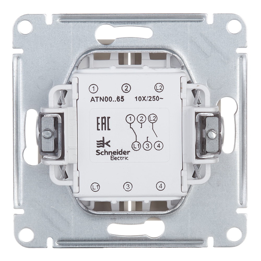 фото Переключатель schneider electric atlas design atn000265 двухклавишный на 2 направления скрытая установка бежевый