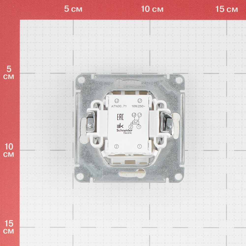 фото Переключатель schneider electric atlas design atn000271 одноклавишный перекрестный скрытая установка бежевый