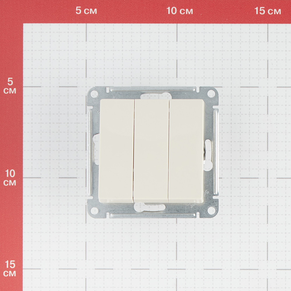 фото Выключатель schneider electric atlas design atn000231 трехклавишный скрытая установка бежевый