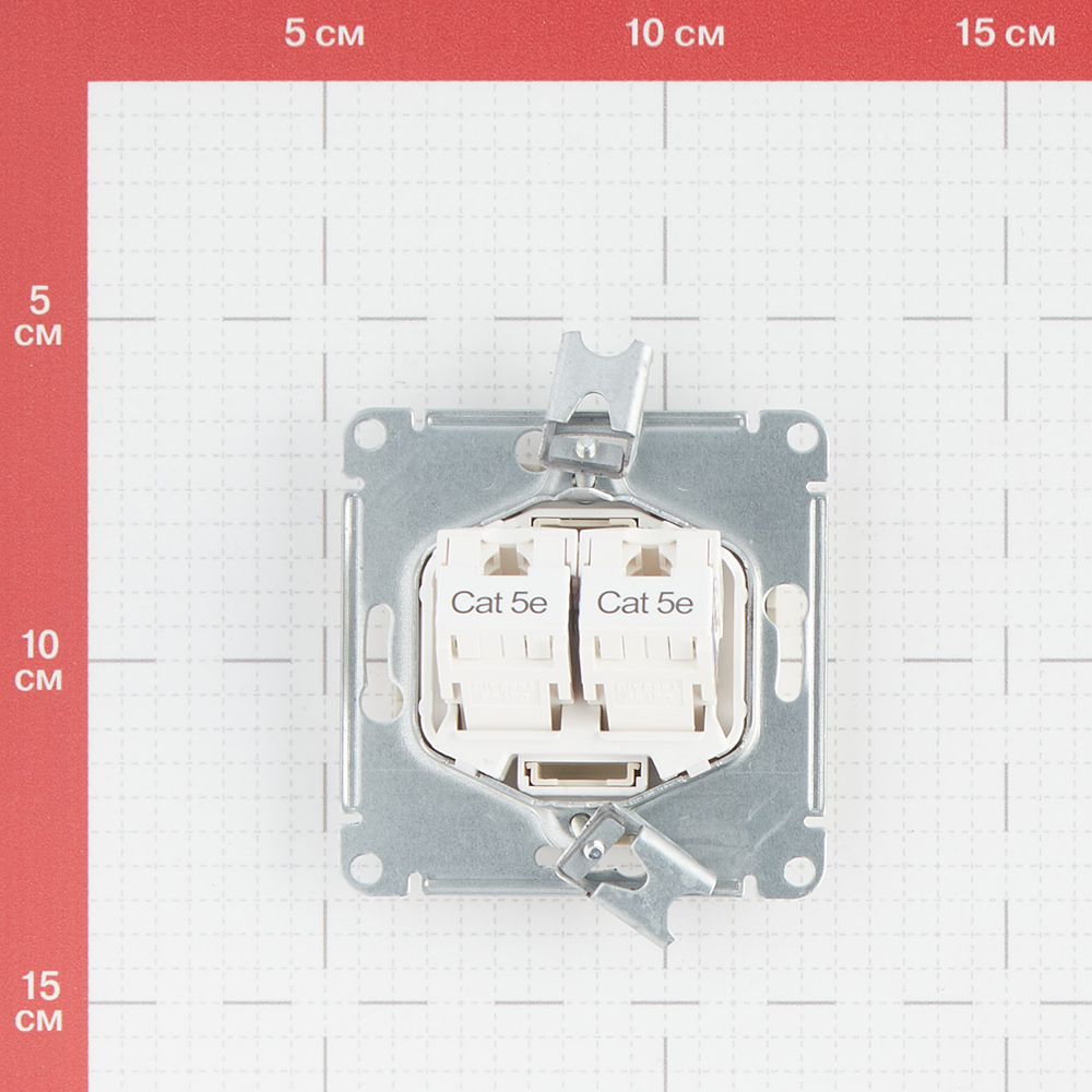 фото Розетка компьютерная schneider electric atlas design atn000285 скрытая установка бежевая два модуля rj45