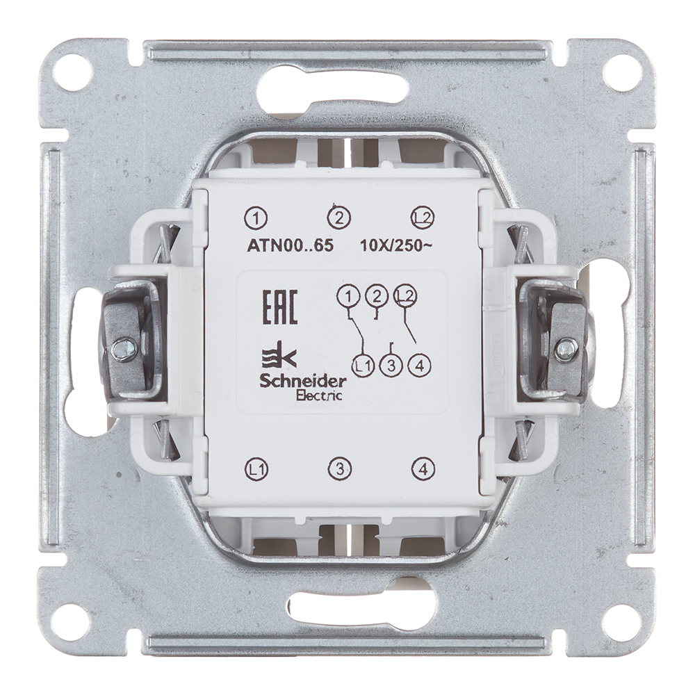 фото Переключатель schneider electric atlas design atn000365 двухклавишный на 2 направления скрытая установка алюминий